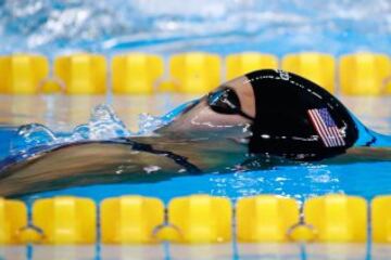 Kathleen Baker of the United States competes in the Women's 4 x 100m Medley Relay Final on Day 8 of the Rio 2016 Olympic Games at the Olympic Aquatics Stadium on August 13, 2016 in Rio de Janeiro, Brazil.  (Photo by Adam Pretty/Getty Images)