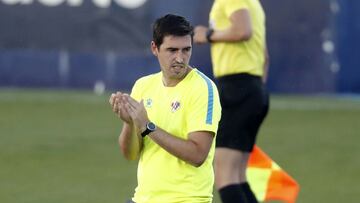 Iraola, en un amistoso con el Rayo.