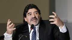 Maradona, durante una rueda de prensa.