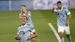 Iago Aspas, con gesto contrariado tras marcar su primer gol y ver que el juez de l&iacute;nea hab&iacute;a levantado el bander&iacute;n.