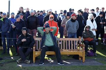 El famoso actor estadounidense está disfrutando del golf en el torneo de Escocia, Alfred Dunhill, disputado en la ciudad costera de St Andrews. 