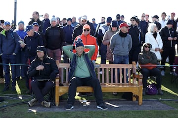 El famoso actor estadounidense está disfrutando del golf en el torneo de Escocia, Alfred Dunhill, disputado en la ciudad costera de St Andrews. 