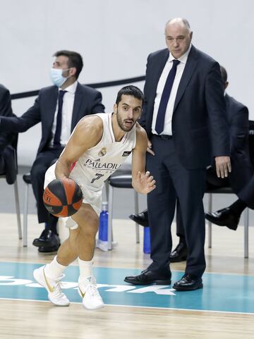 El argentino acab¨® con 20 puntos, 4 asistencias y 5 robos ante el Manresa y se fue ovacionado por sus compa?eros. Se despide a lo grande dejando al Real Madrid invicto.