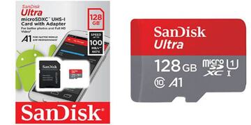 Tarjeta de memoria microSDXC UHS-I de 128 GB con adaptador SD