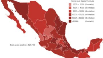 Mapa y casos de coronavirus en México por estados, hoy 18 de agosto