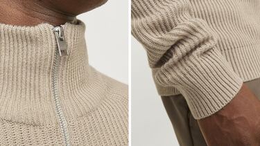 Prepara la primavera con este jersey de punto y cuello con cremallera de Jack & Jones