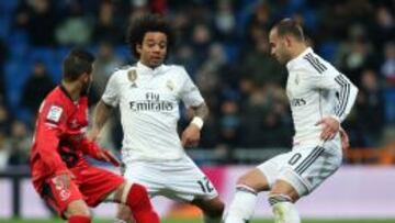 Marcelo, durante el partido ante el Sevilla