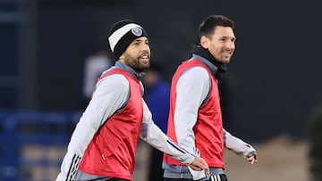 MLS club Inter Miami’s Lionel Messi and Jordi Alba participate in a training session in Chiba, Japan February 6, 2024. REUTERS/Kim Kyung-Hoon