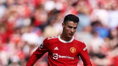 Cristiano Ronaldo en un partido de Manchester United en la Premier League.