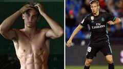 Im&aacute;genes del futbolista Marcos Llorente en un sugerente posado en el que luce abdominales y durante un partido con el Real Madrid.