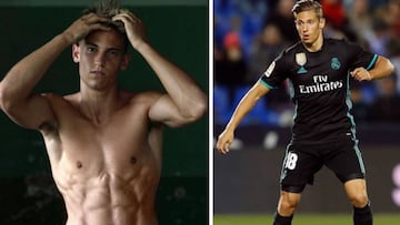 Im&aacute;genes del futbolista Marcos Llorente en un sugerente posado en el que luce abdominales y durante un partido con el Real Madrid.