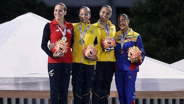 Estefan&iacute;a &Aacute;lvarez y M&oacute;nica Arango, representantes de Colombia en nado sincronizado en los Juegos Bolivarianos 2017