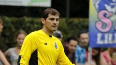 Iker Casillas, entrenando con el Oporto. 