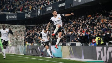 Hugo Duro celebra su gol.