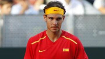 Nadal, durante uno de sus dos partidos en Madrid.