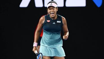Osaka celebra su victoria en Australia.