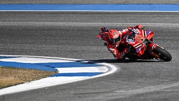 Marc Márquez, con la Ducati en el test de MotoGP en Tailandia.