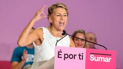 La vicepresidenta segunda y candidata de Sumar a la Presidencia del Gobierno, Yolanda Díaz, participa en un acto de campaña electoral, en el complejo deportivo de As Travesas, a 14 de julio de 2023, en Vigo, Pontevedra, Galicia (España). La líder de Sumar ha celebrado este mitin junto a los candidatos y candidatas de Galicia al Congreso de los Diputados de cara a las próximas elecciones generales del 23J.
14 JULIO 2023
Javier Vázquez / Europa Press
14/07/2023