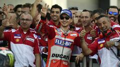 Jorge Lorenzo celebra su segunda posici&oacute;n en la parrilla de Mugello.