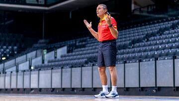 Sergio Scariolo, en un entrenamiento en Pamplona.