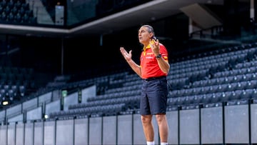 Sergio Scariolo, en un entrenamiento en Pamplona.