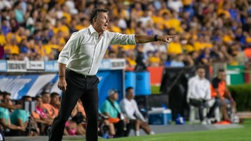 AME3494. MONTERREY (MÉXICO), 15/07/2023.- JRobert Dante Siboldi, entrenador de Tigres, en acción ante Leon, hoy, durante un partido correspondiente a la jornada 3 del Torneo apertura 2023 disputado en el estadio Universitario, en Monterrey (México). EFE/ Miguel Sierra.
