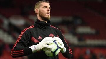 El guardameta español del Manchester United, David de Gea, durante un partido.