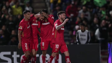 Joao Dias celebrates his goal 1-2 of Toluca during the quarter-final first match between FC Juarez and Toluca as part of the Liga BBVA MX, Torneo Apertura 2025 at Olimpico Benito Juarez Stadium, on November 26, 2025 in Ciudad Juarez, Chihuahua, Mexico.