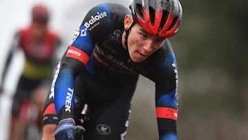 El ciclista Thibau Nys, durante una carrera de ciclocross en Zolder.