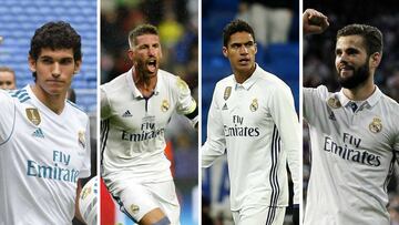 Vallejo, Ramos, Varane y Nacho.