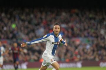 Celebración del gol de Sergio García. 0-1.