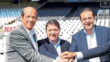 <b>NOTICIA ESPERADA. </b>Manuel Llorente, José Luis Olivas, Gerardo Camps y José Carlos de Miguel hicieron oficial en Mestalla el acuerdo.