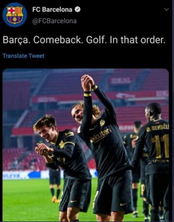 El supuesto tuit con el que seg&uacute;n Cuatro el Barcelona ha troleado al Madrid.