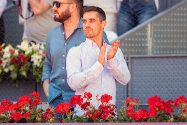 Javier Fernández durante el partido entre Aryna y María Sákkari.