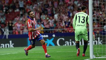 Soccer Football - LaLiga - Atletico Madrid v Girona - Civitas Metropolitano, Madrid, Spain - August 25, 2024 Atletico Madrid's Koke celebrates scoring their third goal REUTERS/Isabel Infantes