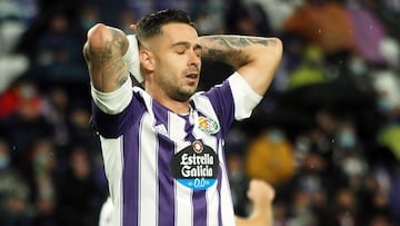 VALLADOLID, 31/10/21. PHOTOGENIC. PARTIDO DE LA LIGA SMARTBANK ENTRE EL REAL VALLADOLID Y EL EIBAR. SERGIO LEON