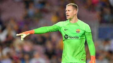 Ter Stegen, en el partido de Champions ante el Viktoria Plzen.