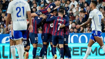 Celebración del gol SD Eibar Real Zaragoza