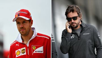 Vettel y Alonso en Silverstone. 