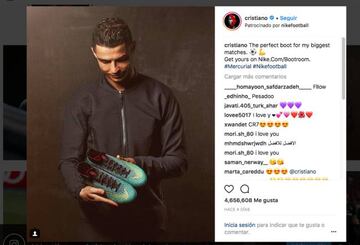 En vez de ir a la web de Nike, con esta funci&oacute;n podriamos comprar estas Nike directamente desde el Instagram de CR7