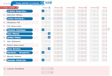 Elige 8 de La Quiniela jornada 18 - 4/11/25  