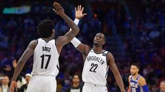 Los Nets celebran una de las canasta del partido