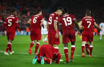 2-0. Mohamed Salah celebró el segundo gol.