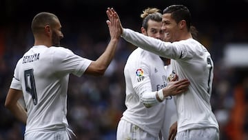 Bale, Benzema y Cristiano.