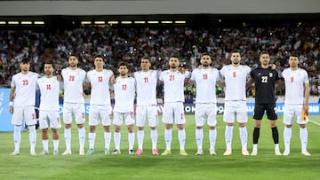 FILE PHOTO: Soccer Football - World Cup - Asian Qualifiers - Group A - Iran v North Korea - Azadi Stadium, Tehran, Iran - June 10, 2025 Iran players line up before the match Majid Asgaripour/WANA (West Asia News Agency) via REUTERS ATTENTION EDITORS - THIS IMAGE HAS BEEN SUPPLIED BY A THIRD PARTY./File Photo