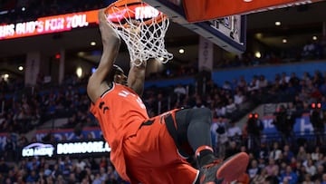 Serge Ibaka, en un partido con los Raptors.