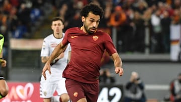 Salah, durante un partido de la Roma.