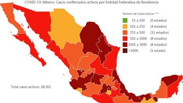 Mapa y casos de coronavirus en México por estados hoy 16 de julio