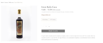 El actual licor de Kola-Coca que vende Destilería Ayelo