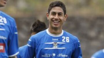 Ayoze P&eacute;rez, en un entrenamiento del Tenerife.